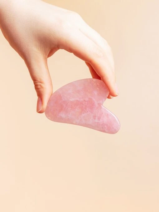 ROSE QUARTZ GUA SHA | Hand Carved - Image 3