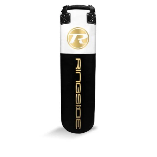 Synthetic Leather 4ft Punch Bag - Black / White / Gold