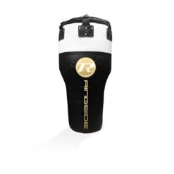 Synthetic Leather Angle Punch Bag - Black / White / Gold