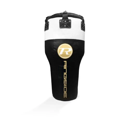 Synthetic Leather Angle Punch Bag - Black / White / Gold