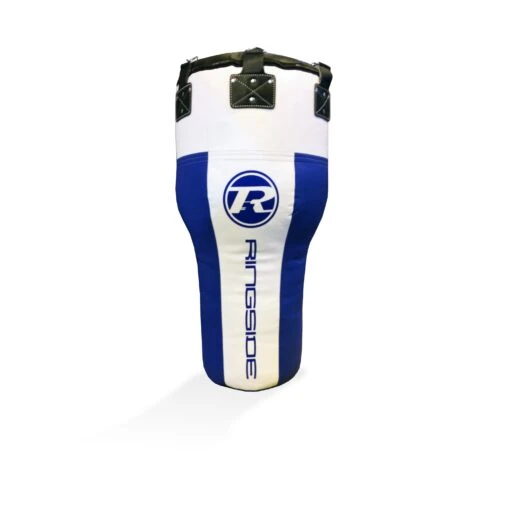 Synthetic Leather Angle Punch Bag - Blue / White